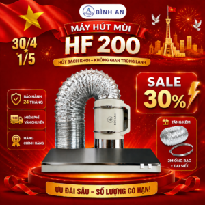 Combo máng hút inox 201 và quạt HF200 chưa kèm khay
